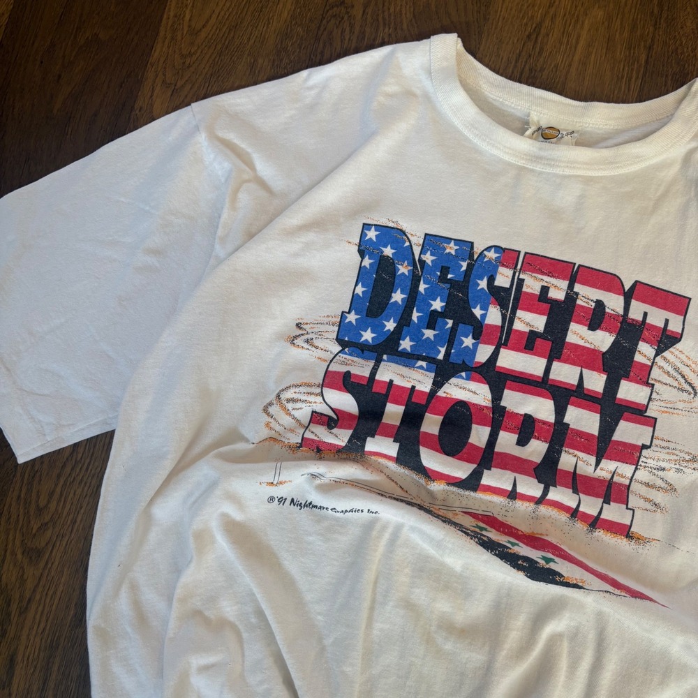 Vintage 1990's Desert Storm Military Single Stitch USA Made Graphic T Shirt